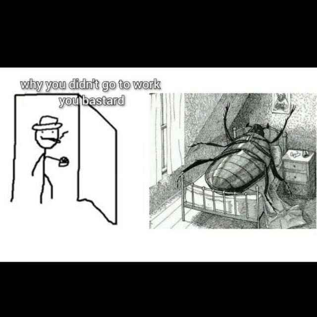 A meme about Franz Kafka's 'The Metamorphosis'